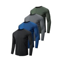 Chemises à manches longues pour hommes en gros, protection solaire UPF 50+, séchage rapide, évacuation de l'humidité, t-shirts de sport
