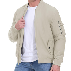 Chaqueta Bomber Negra para Hombre, Color Sólido, Cuello Alto, Sin Cierre, Corte Regular, Estilo Casual, Impermeable, Reversible, Material de Poliéster - Product Image 5