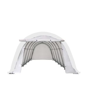 12FT X 30FT Heavy Duty Truck <b>Canopy</b> Rounded <b>Roof</b> with 11 OZ PE Fabric Cover and Galvanized Steel Frame Front Roll Door - Product Image 3
