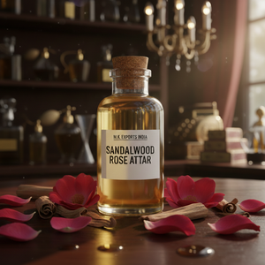 Attar de bois de santal naturel et de rose Gulab, huile de parfum florale et boisée pure d'Inde, M.K Exports India - Product Image 4