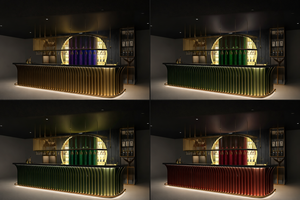 Juego de Bar Comercial de Lujo Zenith 2026, Muebles de Barra Modernos con Iluminación LED y Marco de Madera para Sala de Estar, Apartamento, Villa - Product Image 2