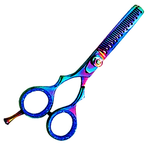 Ciseaux professionnels à effiler les cheveux en acier inoxydable, à lame droite et affûtée, à manche court, pour droitiers, pour usage en salon - Product Image 3