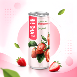 Boisson glacée aux fruits frais à la fraise 330 ml, saveur originale, emballage rose, prête à boire, pour supermarchés - Product Image 4