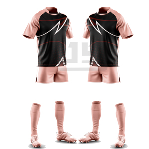 ชุดกีฬารักบี้ เสื้อเจอร์ซีย์พิมพ์ลายตามสั่ง กางเกงขาสั้น แห้งเร็ว ระบายเหงื่อ กันลม โพลีเอสเตอร์ 100% ชุดกีฬาพร้อมชื่อทีม - Product Image 6