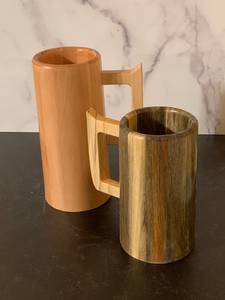 Venta al por mayor de tazas de cerveza de madera únicas talladas a mano para el hogar y restaurantes, hechas de madera con asa de madera, taza de cerveza de madera, jarra de madera. - Product Image 4