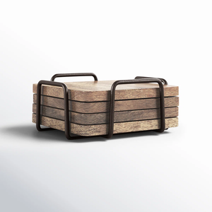 Sous-verres en bois de luxe en gros, forme carrée, texture artistique classique, supports de tasses décoratifs pour la maison à prix abordable - Product Image 4