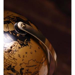 Globe terrestre vintage décoratif pour la maison, le bureau ou la table, globe de bureau noir et or avec support en métal - Product Image 4