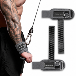 Correas de Levantamiento de Pesas de Algodón D-Cuff Grises, Bandas de Soporte para Muñecas Antideslizantes para Entrenamiento de Levantamiento de Pesas, Gimnasia, Crossfit, con Hebilla Personalizada - Product Image 3
