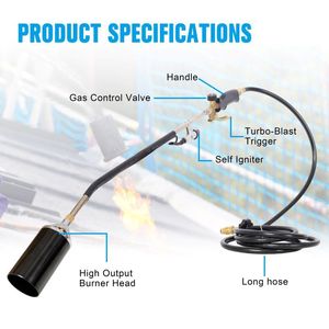 Torcia a Propano per Bruciare Erbacce con Tubo Flessibile per Giardino, Ghiaccio, Neve, Strade, Saldatura, Strumento Multiuso - Product Image 3