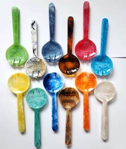 HANDMADE CUSTOMIZED SIZE DESIGN and COLOR SALAD SERVER, HOT SELLING RESIN CUTLERY in WHOLESALE <b>MIRRORED</b> STEEL - Product Image 6