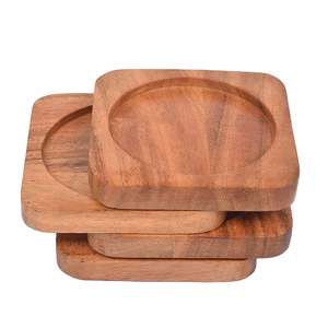 Posavasos de Madera Resistente, Posavasos de Madera Maciza Finamente Pulidos - Product Image 6