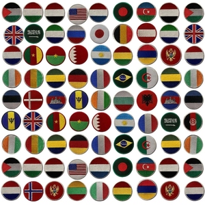 Wholesale International Country Flag Embroidery Patches Custom Round National Flag Badges for Clothing and Bags - Product Image 5