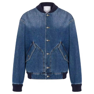 <b>Custom</b> Made Men's Loose Fit Cotton Jean <b>Jacket</b> Long Stretch Streetwear <b>Denim</b> Coat for Winter Outwear <b>Denim</b> Bomber <b>Jacket</b> - Product Image 5
