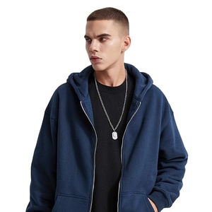 Sudaderas con capucha con cremallera completa de gran tamaño de peso pesado Precio de fábrica a granel personalizado Sudaderas con cremallera para hombres - Product Image 1