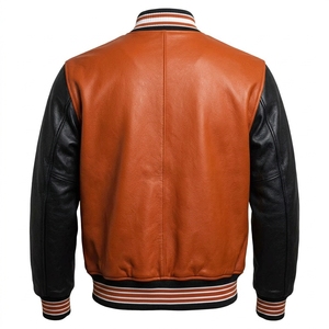 Custom <b>Men</b> Varsity <b>Jacket</b> Wool Blend Body Contrast Sleeves Letterman Coat Wholesale Apparel Supplier - Product Image 6