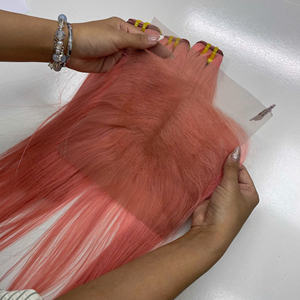 Cabello Virgen Vietnamita Liso Color Rosa Pastel, Cabello Humano de Lujo, Super Double Draw, Envío Rápido desde Fábrica, Super Draw - Product Image 3