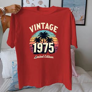 Camiseta de algodón puro para mujer con diseño vintage de temática retro de Palma ajuste cómodo - Product Image 2