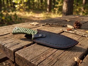 Couteau de chasse et de survie Bowie en acier carbone fait main avec manche en corne, longueur totale de 12,5 pouces, épaisseur de 3 mm - Product Image 3