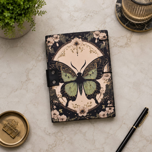 Vintage Butterfly Lock Diary <b>Notebook</b> <b>A5</b> Hardcover Journal | Handmade Eco Friendly Writing Diary with Artistic Cover Design Art - Product Image 2