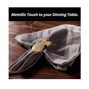 Moulé Palmier Golfe Hôtel Restaurants Rond De Serviette En Laiton Coulé Décoratif Tissu/Porte-Serviettes Anneaux En Métal À Collectionner Par TCD - Product Image 2