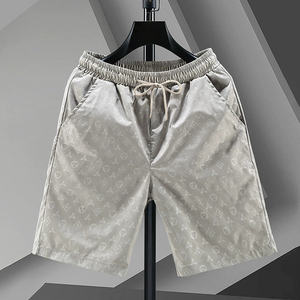 <b>Men's</b> Geometric Print Satin Shorts Elastic Waist Quick Dry Casual Bermuda Shorts With Pockets - Product Image 3
