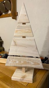 Árbol de Navidad de Madera Natural Hecho a Mano, Decoración Rústica para Mesa, Hogar, Sala de Estar, Comedor, Oficina, Navidad - Product Image 4