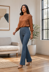 Wholesale Casual Pants Fashion Women Girls Spring Summer <b>Trouser</b> Fitted Long <b>Trouser</b> <b>Elastic</b> <b>Waist</b> Solid Color Pant - Product Image 1