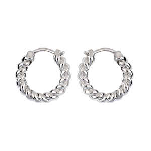 womens 18mm sterling silver 925 hoop <b>earrings</b> bohemian style silver plated polished round loops elegant anniversary gift wire - Product Image 1