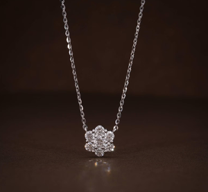 Collar de Plata de Ley 925 con Colgante Curvo de Diamantes Cultivados en Laboratorio con Certificación IGI, con Múltiples Piedras, Estilo Vintage para Mujer - Regalo - Product Image 1