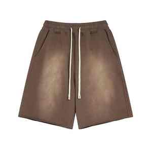 Shorts de sport en coton délavé pour hommes, décontractés, streetwear d'été, entraînement de basketball, logo personnalisé - Product Image 6