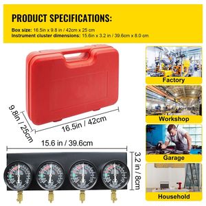 Kit di Sincronizzazione Carburatori Bestauto con Manometro e Tubo in Gomma per Sincronizzazione - Product Image 3