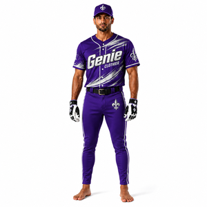 Uniforme de béisbol profesional y cómodo, hecho con tela transpirable para mantener a los jugadores durante la competencia intensa durante el entrenamiento. - Product Image 1