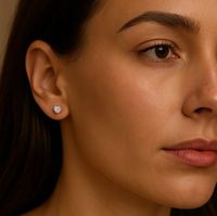 Boucles d'oreilles clous en moissanite en forme de cœur, argent sterling 925 plaqué or 18 carats, bijoux romantiques pour fiançailles, mariage, cadeau pour elle