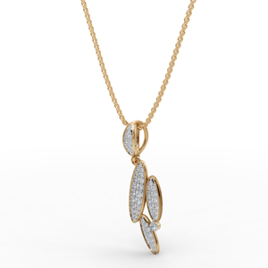 Collier pendentif en or plaqué 18 carats pour femme, avec diamant taille marquise en forme de plante, chaîne à maillons de luxe pour usage quotidien - Product Image 3