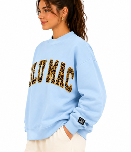 Sweat-shirt à col montant pour femme, imprimé floral personnalisé, avec logo appliqué en relief, coupe oversize, style décontracté - Product Image 4