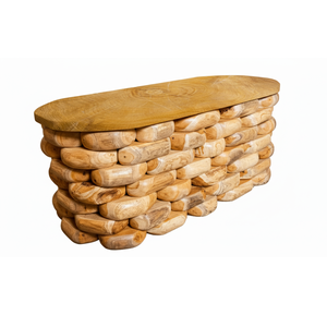 ARTERRA Luxury Modern Handcrafted Teak Root Coffee <b>Table</b> <b>Rustic</b> Natural Non-Foldable Oval Design Living Room Furniture - Product Image 1