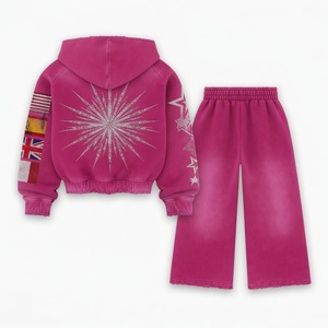 Chándal Personalizado de Moda al por Mayor con Estampado Serigrafiado y Efecto Desgastado por el Sol, Material de Alta Calidad, Chándal Urbano y Casual para Unisex - Product Image 4