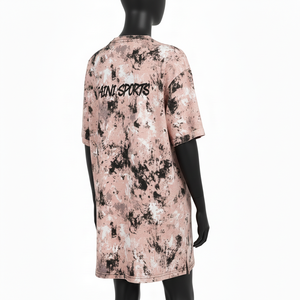 Camiseta de Mujer con Lavado Ácido, 220GSM, Algodón French Terry, Suave y Transpirable, Estilo Vintage Rosa, Ropa Urbana - Product Image 5