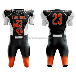 High Quality Custom Made Adult American Football Uniform 100% Polyester Eco-friendly Breathable Plus Size Player's Name Sport - Product Image 4
