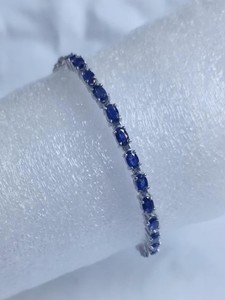 Natural Kyanite Stone Sterling Silver Gold Plated Elegant <b>Gemstone</b> Charm <b>Bracelet</b> for Women Wedding Jewelry Gift - Product Image 3