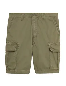Shorts de algodão personalizado, bermuda masculina de algodão respirável de secagem rápida e personalizada com multi-bolso