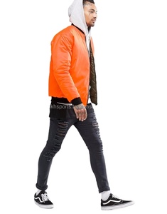 Motif de broderie CAMOUFLAGE personnalisable veste de bombardier de vol en satin confortable haute rue vêtements d'hiver imperméables enduits - Product Image 1