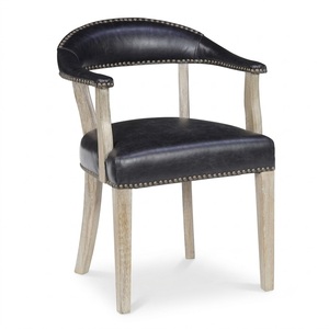 Luxury Solid Wood Dining Chair with Upholstered PU Leather Seat Modern Arm Chair Nailhead Trim for Hotel Restaurant Cafe Home - Product Image 2