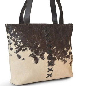 Bolso Tote Vintage de Cuero Genuino de Alta Calidad con Pelo de Vaca, Cierre de Cremallera, Hecho a Mano, Gran Capacidad, Bolso de Hombro - Product Image 6