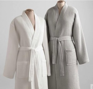Peignoir unisexe en coton gaufré, confortable et élégant, idéal pour l'hôtellerie, vêtement de nuit respirant pour hommes/femmes - Product Image 3