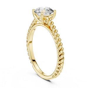Bague tendance en diamant de laboratoire, or, bijoux fins de luxe, design scintillant pour fiançailles, 1 carat, taille brillant, IGI - Product Image 3