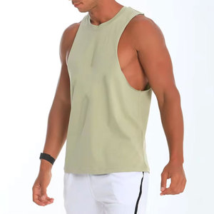 Débardeur sans manches pour homme Econex Sports, vert clair, col rond, couleur unie, tricoté, respirant, séchage rapide, vêtements de sport décontractés - Product Image 6