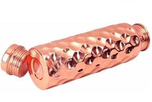Pure <b>Copper</b> Water <b>Bottle</b> with Diamond Design Stylish Ayurvedic <b>Drinking</b> <b>Bottle</b> - Product Image 2