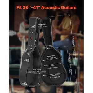Custodia rigida per chitarra acustica a forma di zucca 43.31 con chiusura a chiave, imbottitura in PVC e rivestimento morbido per la protezione dell'strumento musicale - Product Image 2