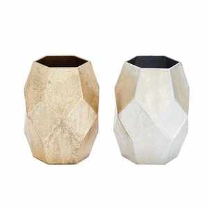 Jarrón Cilíndrico de Metal Dorado Martillado, Moderno, Decorativo, para Flores, para Decoración del Hogar y la Oficina - Product Image 6